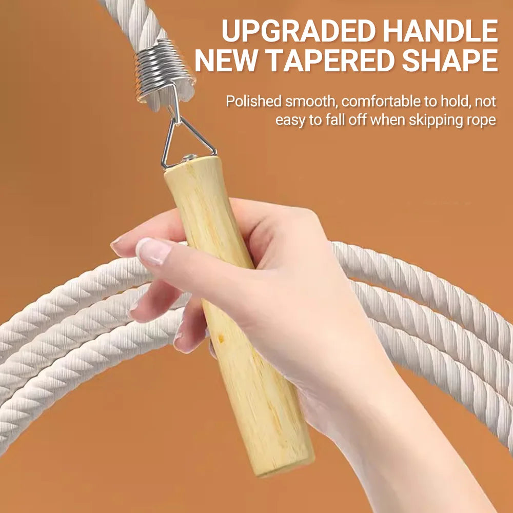 ST ORIGINAL  3/10/15m Thick Long Jump Rope Spring Group Skipping Rope Anti-slip Wooden Handles School Collective Sports Shaking