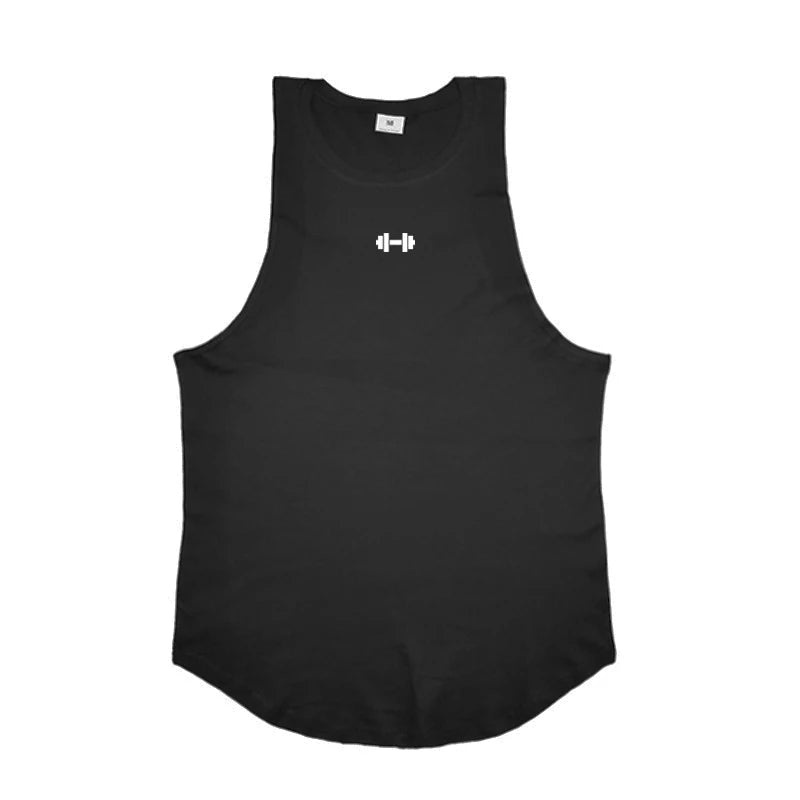 Gym Bodybuilding Fitness Muscle Clothing Summer Cotton Breathable Loose Tank Tops Mens Casual Sport Sleeveless Workout T-Shirts