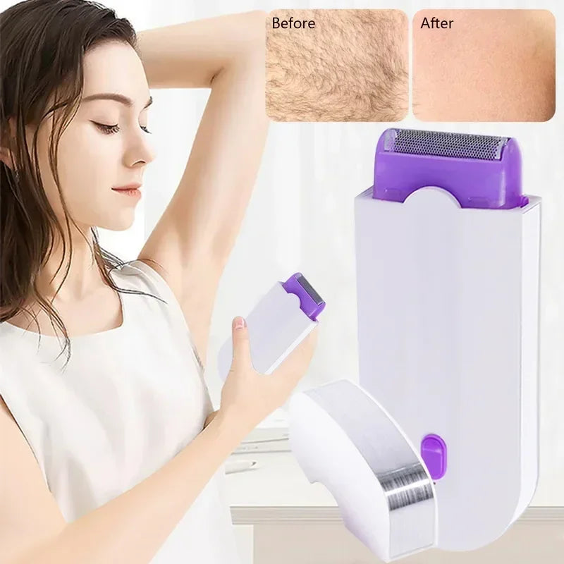 Laser Painless Hair Removal Device, USB Rechargeable Electric Shaver for Women Face Legs Bikini Hands Body Hair Remover Kit