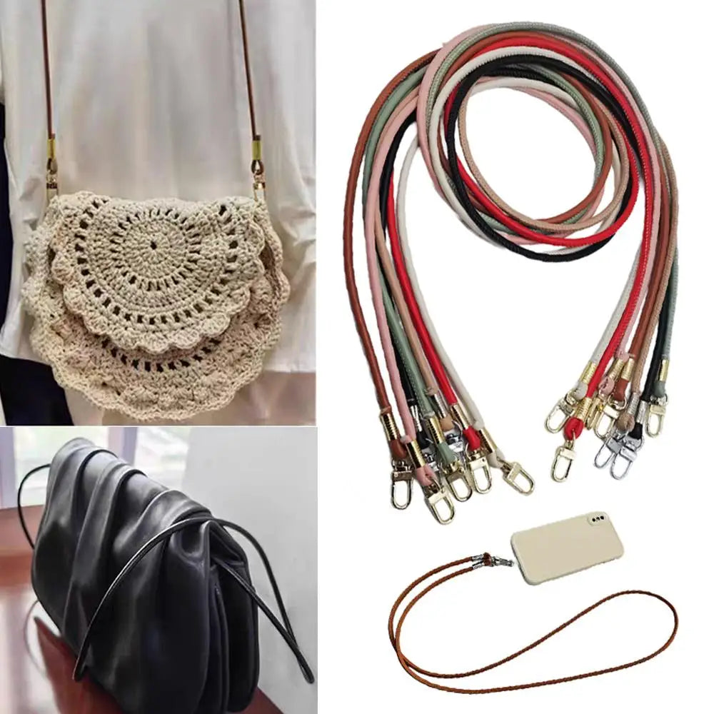 120cm Adjustable PU leather Bag Strap Crossbody Shoulder bag Strap Mobile Phone Lanyard Handbag Handle Replacement Bag Belt