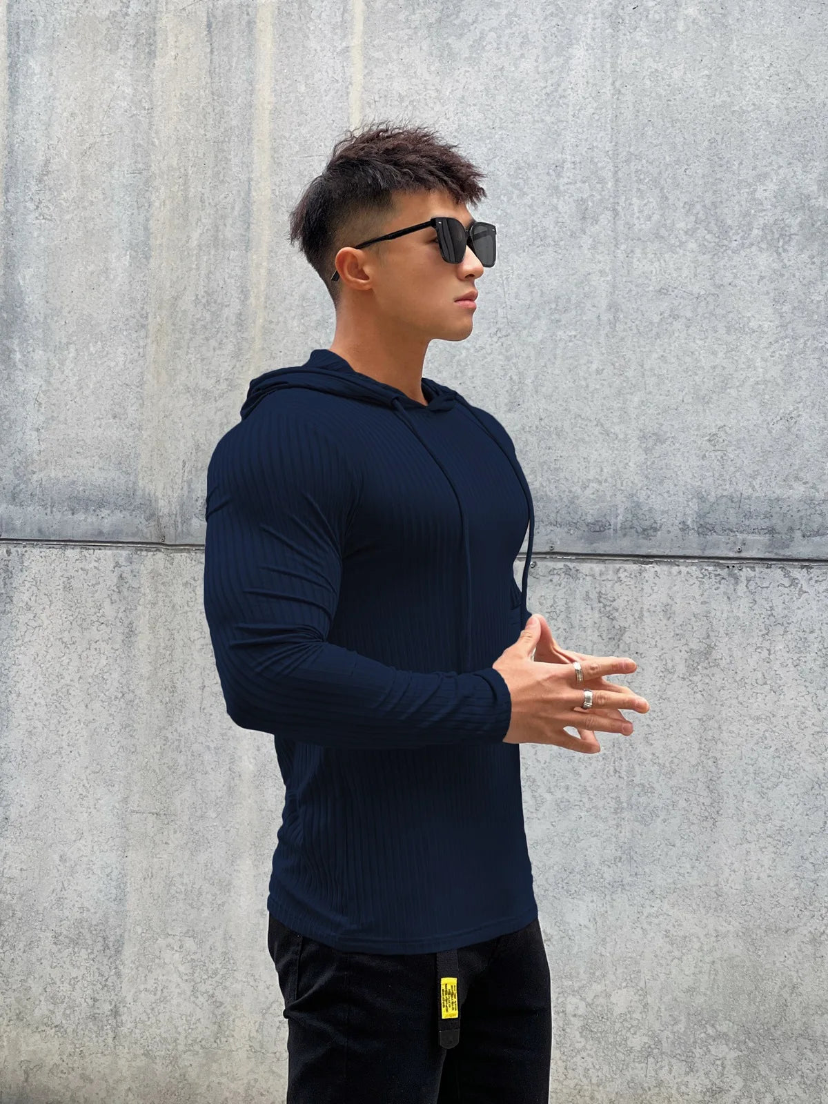 Gym Fitness T-shirt Men Casual Long Sleeve Skinny Shirt Male Bodybuilding Tees Tops Running Sports Quick Dry Training Clothing