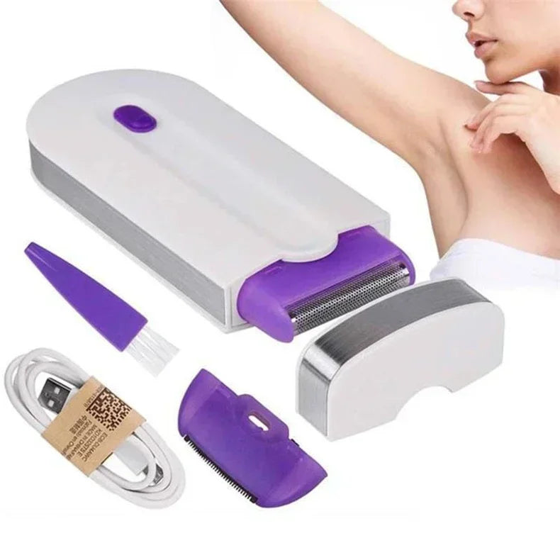 Laser Painless Hair Removal Device, USB Rechargeable Electric Shaver for Women Face Legs Bikini Hands Body Hair Remover Kit