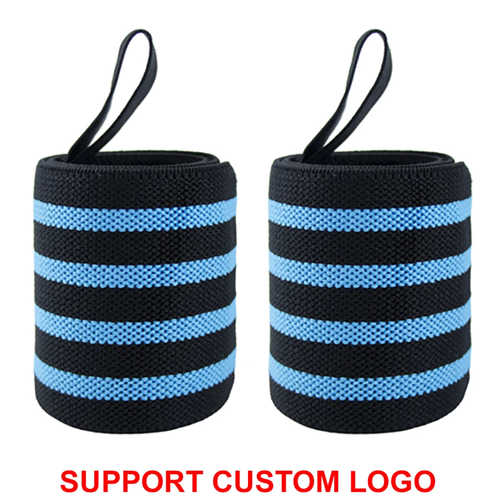 1 Pair Wristband Wrist Support Brace Straps Extra Strength Weight Lifting Wrist Wraps Bandage Fitness Gym Training Custom Logo