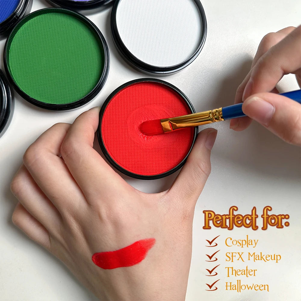 Water-Based Body Paint,Non-Toxic, Vibrant Colors, Easy Wash Off for Face & Skin, Safe for Kids & Adults,Party & Halloween Makeup