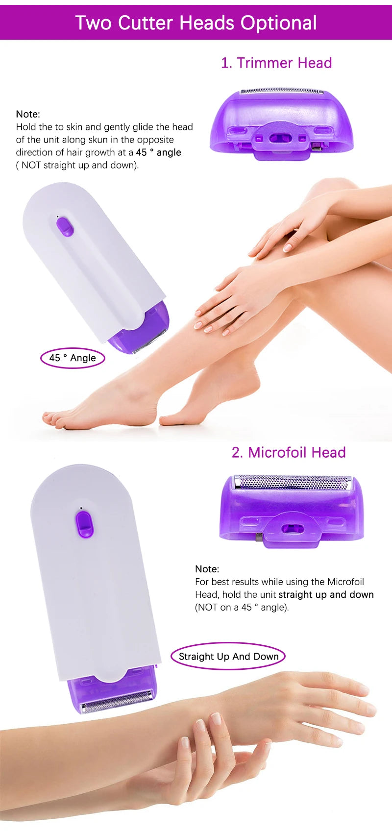 Professional Painless Hair Removal Kit Laser Touch Epilator  Usb Rechargeable Body Face Leg Bikini Remove Depilador Shaver