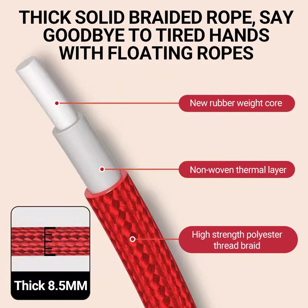 ST ORIGINAL  3/10/15m Thick Long Jump Rope Spring Group Skipping Rope Anti-slip Wooden Handles School Collective Sports Shaking