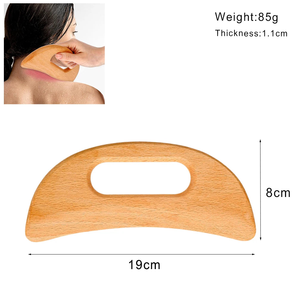 Wood Therapy Massage Tools Gua Sha Board Wooden Scraper Massage Rolls Lymphatic Drainage Tool for Release Cellulite Sore Muscle