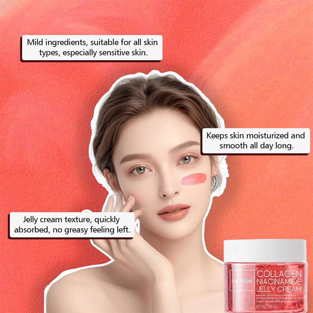 24h Glow & Lifted Collagen Jelly Cream Niacinamide And Hydrolyzed Collagen Strengthen The Skin Barrier And Moisturize The Skin