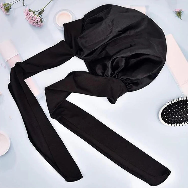 Bonnets Silk Satin Hat Hair Night Satin Bonnet Satin Hat To Sleep Bonnets for Women Cap Beanie Curly Braid Hair DM04