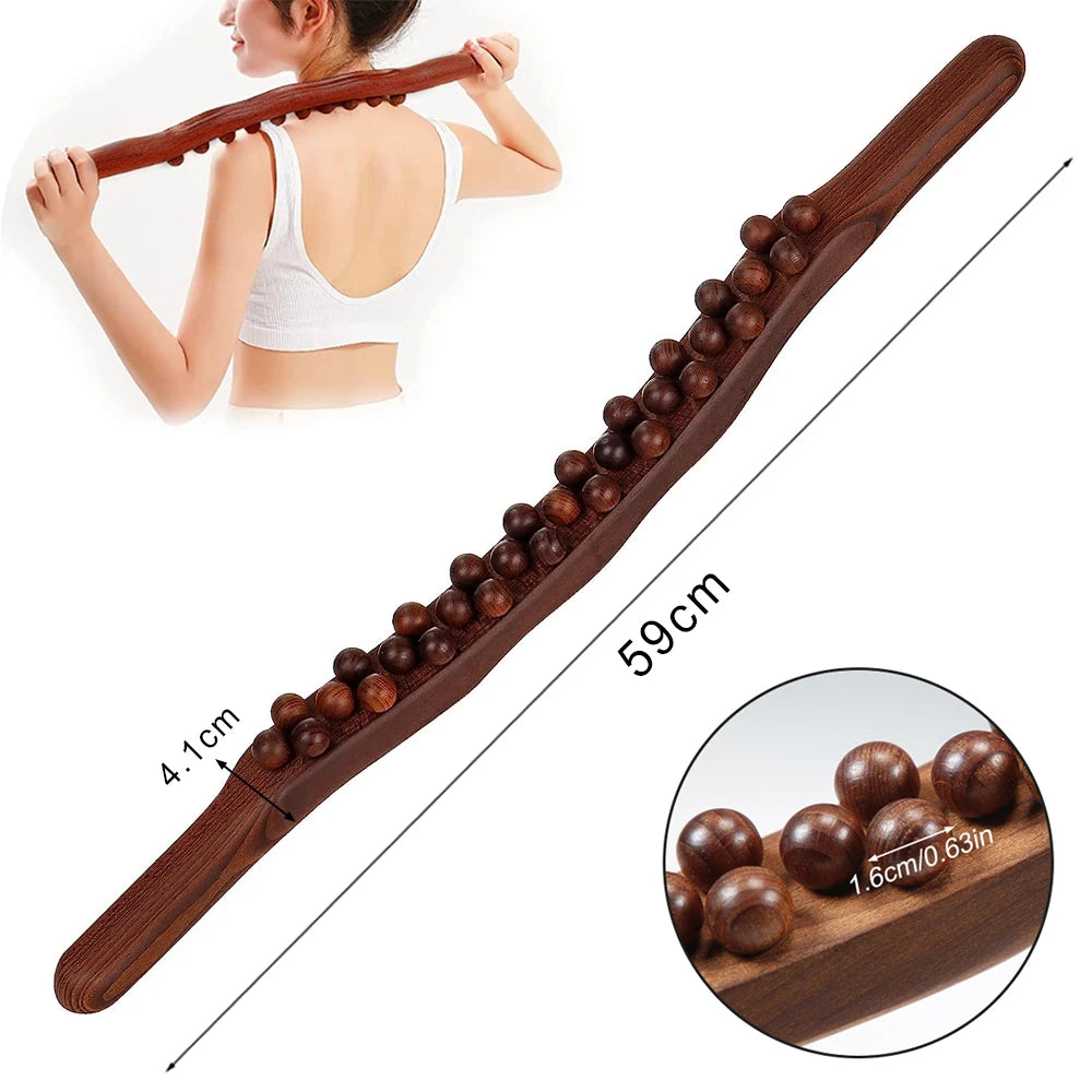 Wood Therapy Massage Tools Gua Sha Board Wooden Scraper Massage Rolls Lymphatic Drainage Tool for Release Cellulite Sore Muscle