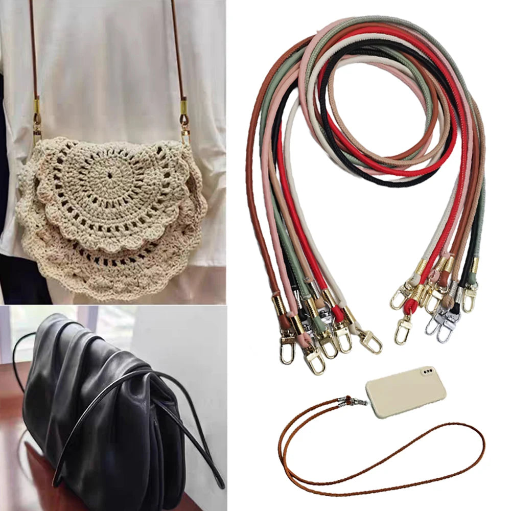 120cm Adjustable PU leather Bag Strap Crossbody Shoulder bag Strap Mobile Phone Lanyard Handbag Handle Replacement Bag Belt