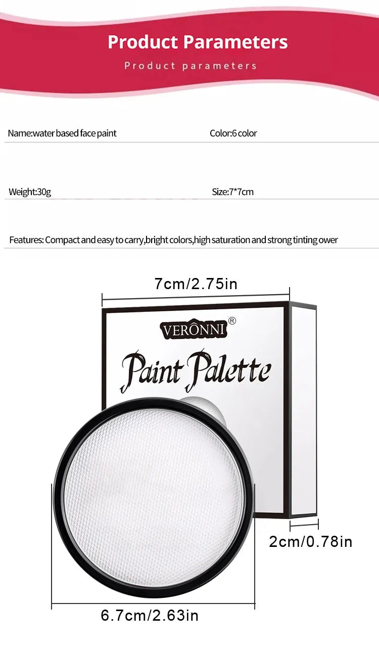 Water-Based Body Paint,Non-Toxic, Vibrant Colors, Easy Wash Off for Face & Skin, Safe for Kids & Adults,Party & Halloween Makeup