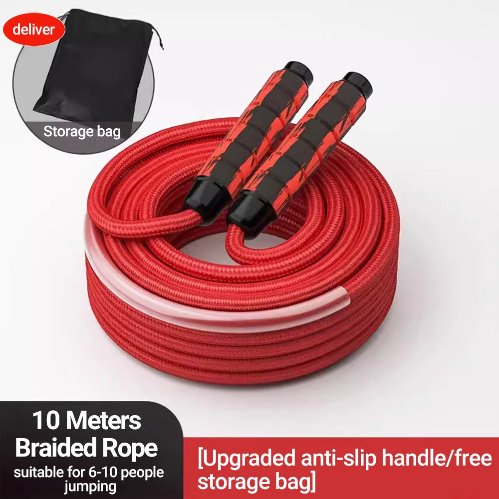 ST ORIGINAL  3/10/15m Thick Long Jump Rope Spring Group Skipping Rope Anti-slip Wooden Handles School Collective Sports Shaking