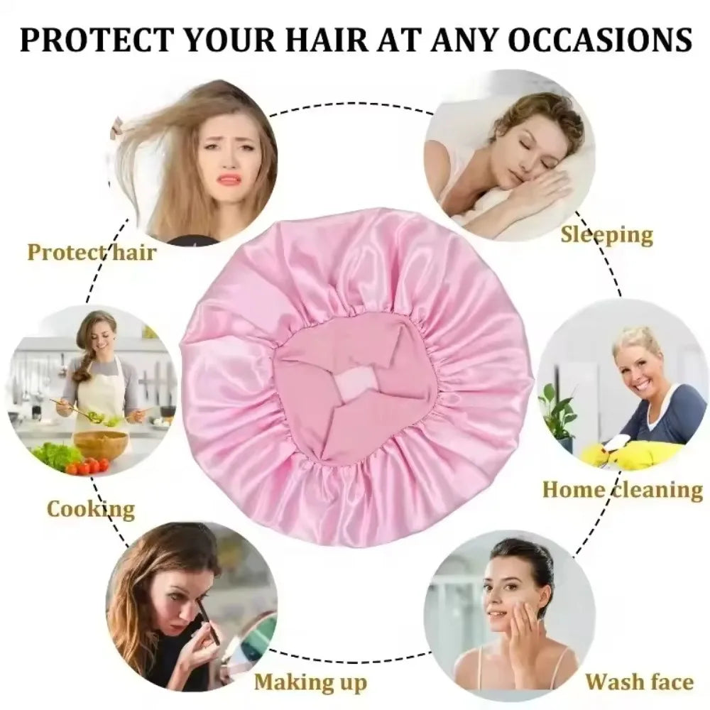 Satin Bonnet Hair Bonnet for Sleeping Silk Bonnets for Women with Elastic Soft Band for Hair Care Night Hair Care Accessories