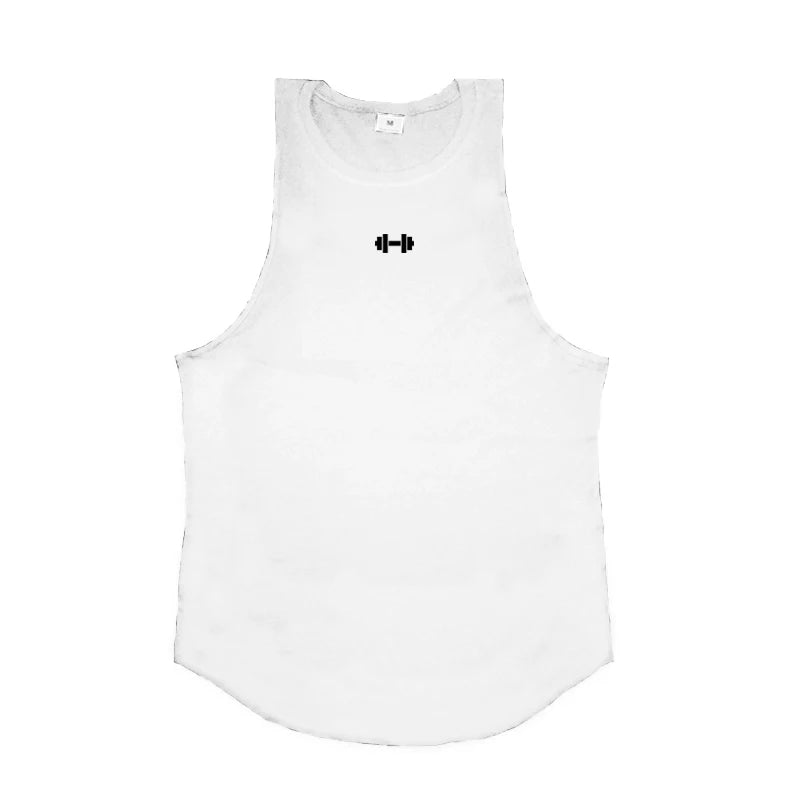 Gym Bodybuilding Fitness Muscle Clothing Summer Cotton Breathable Loose Tank Tops Mens Casual Sport Sleeveless Workout T-Shirts